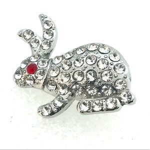 Snap button 20mm Gingersnaps Bunny crystal silver ASN20